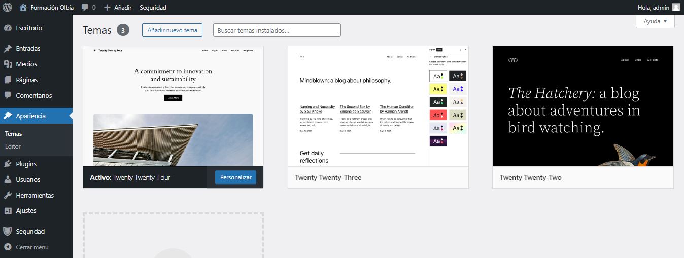 Temas en WordPress