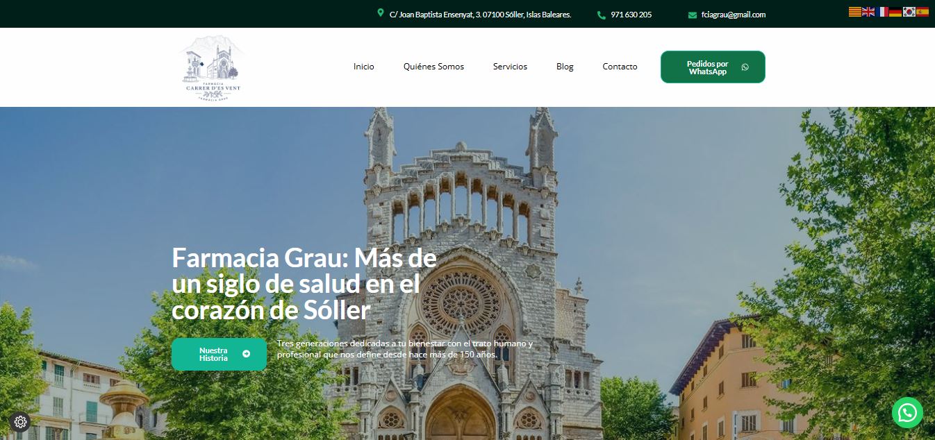 Página web de Farmacia Sóller